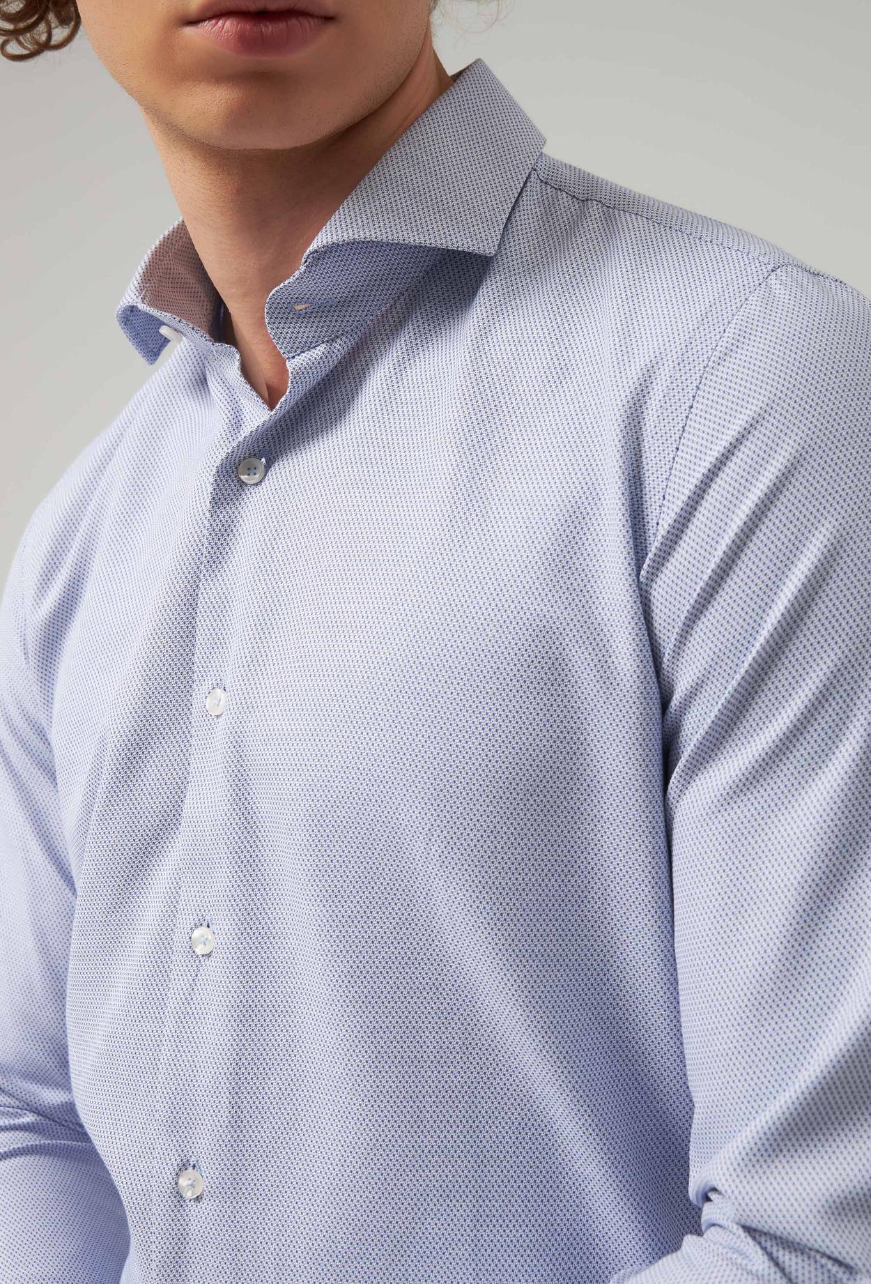 Ds Damat Slim Fit Lacivert Armürlü Gömlek