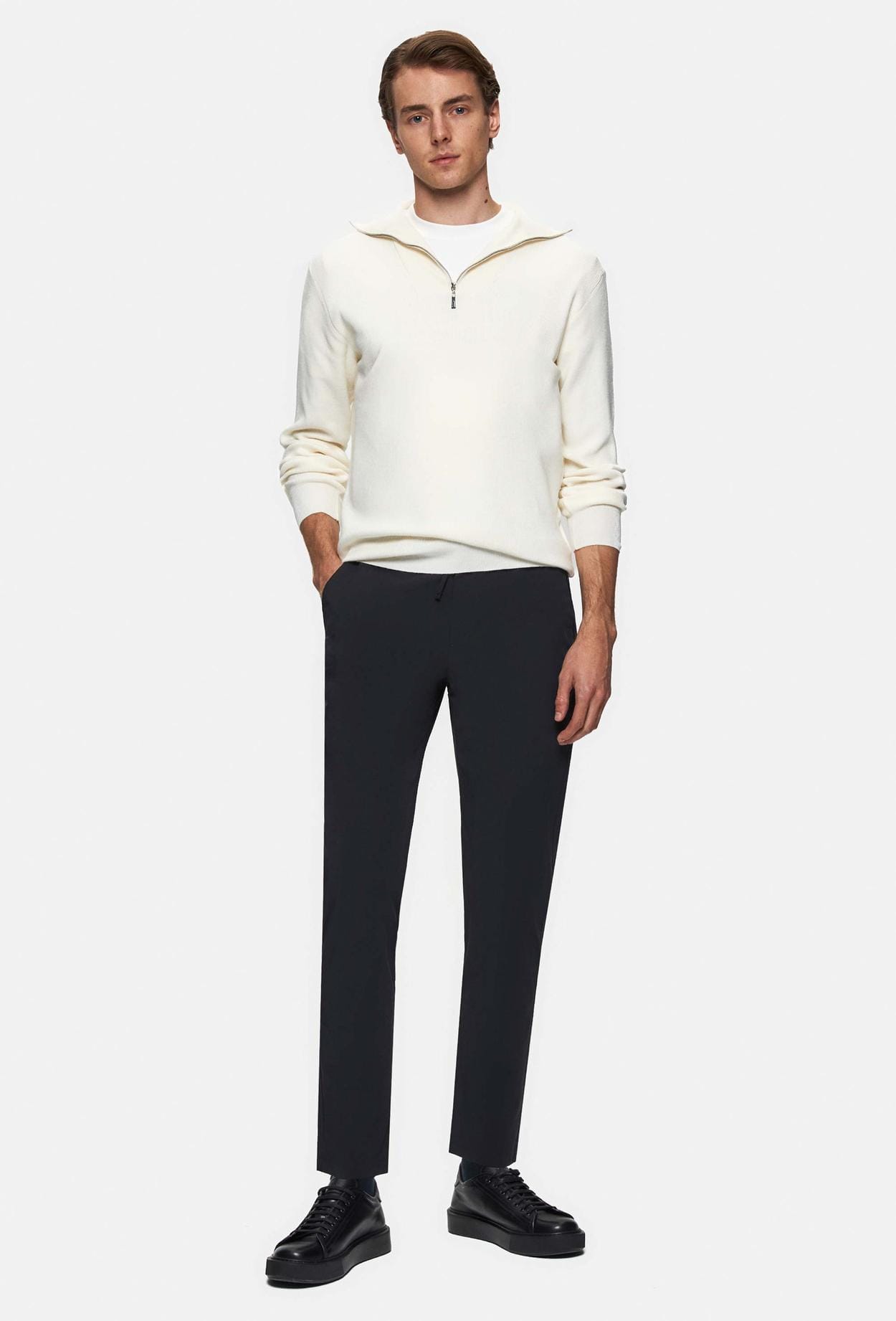 Ds Damat Relaxed Fit Lacivert Armürlü İnce Ve Hafif Rpt Jogger Pantolon