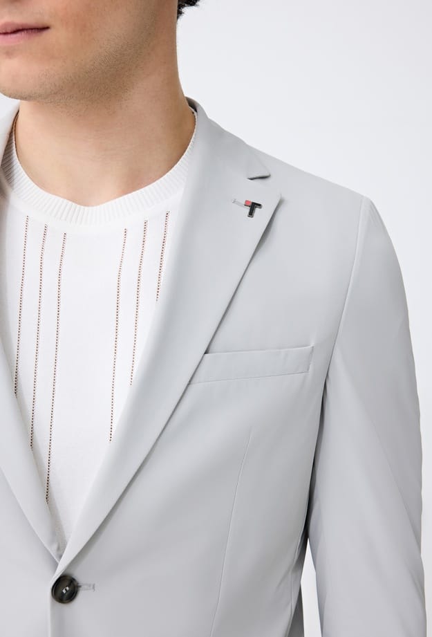 Tween Slim Fit Taş Diyogonal Kumaş Ceket - 8684478965140 | Damat Tween
