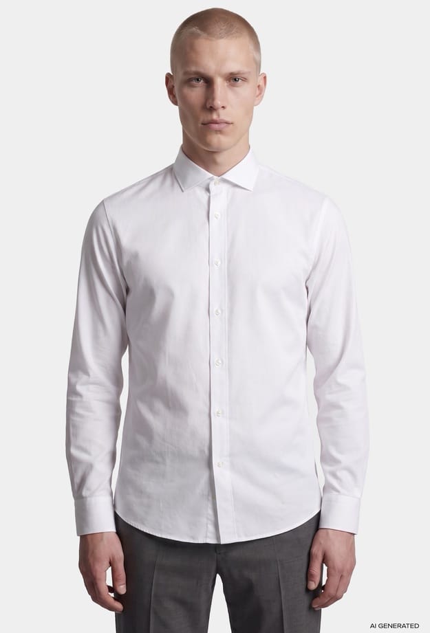 Tween Slim Fit Beyaz Tencel ™ Gömlek - 8684925042448 | Damat Tween