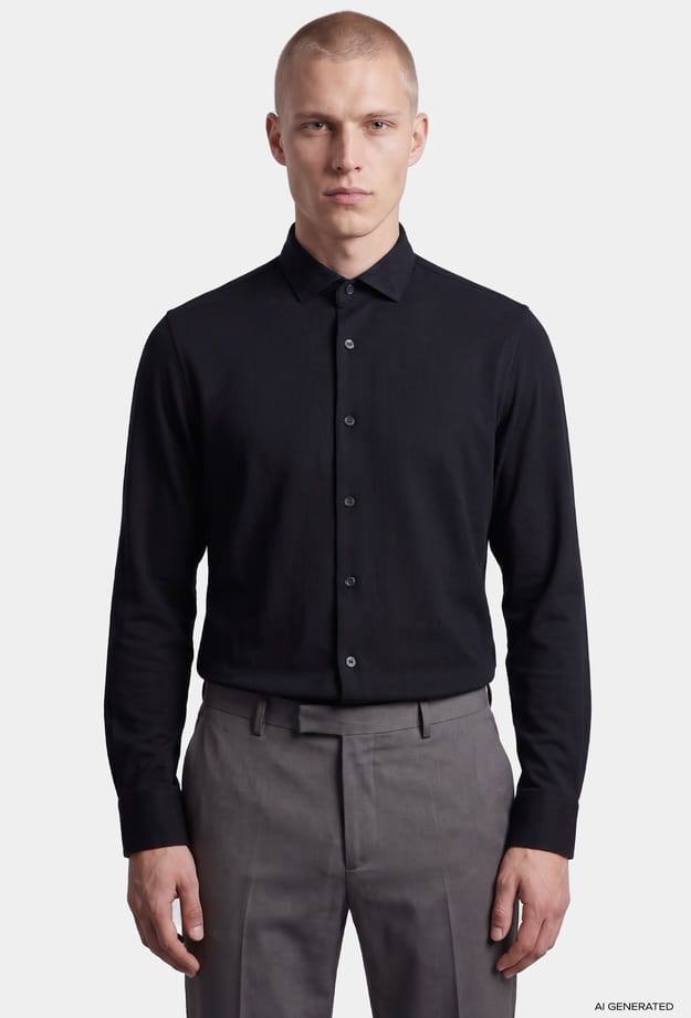 Tween Slim Fit Siyah Fitilli Kadife Gömlek - 8684925044435 | Damat Tween