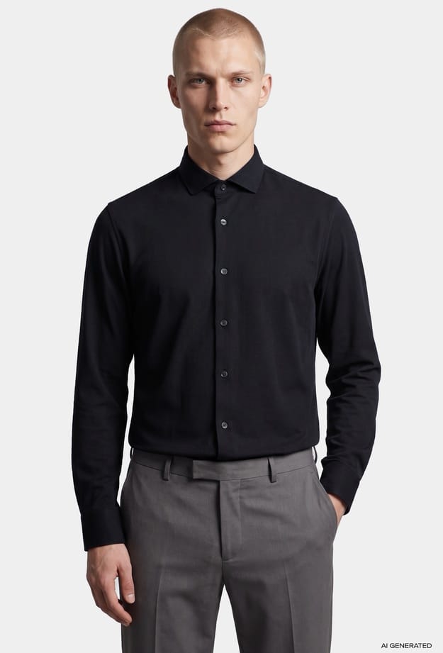 Tween Slim Fit Siyah Fitilli Kadife Gömlek - 8684925044435 | Damat Tween