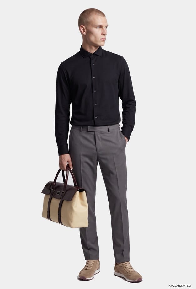 Tween Slim Fit Siyah Fitilli Kadife Gömlek - 8684925044435 | Damat Tween