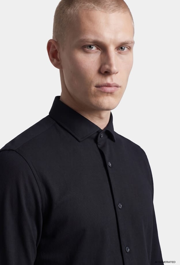 Tween Slim Fit Siyah Fitilli Kadife Gömlek - 8684925044435 | Damat Tween