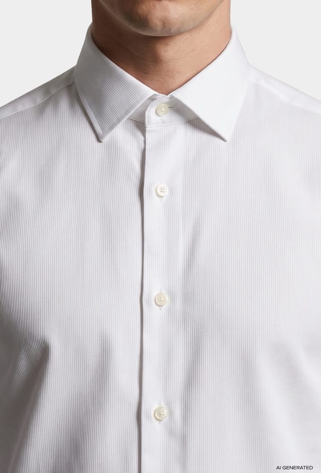 Tween Slim Fit Beyaz Fitilli Kadife Gömlek - 8684925044541 | Damat Tween