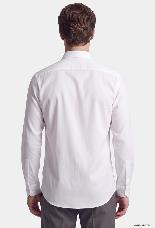 Tween Slim Fit Beyaz Fitilli Kadife Gömlek - 8684925044541 | Damat Tween