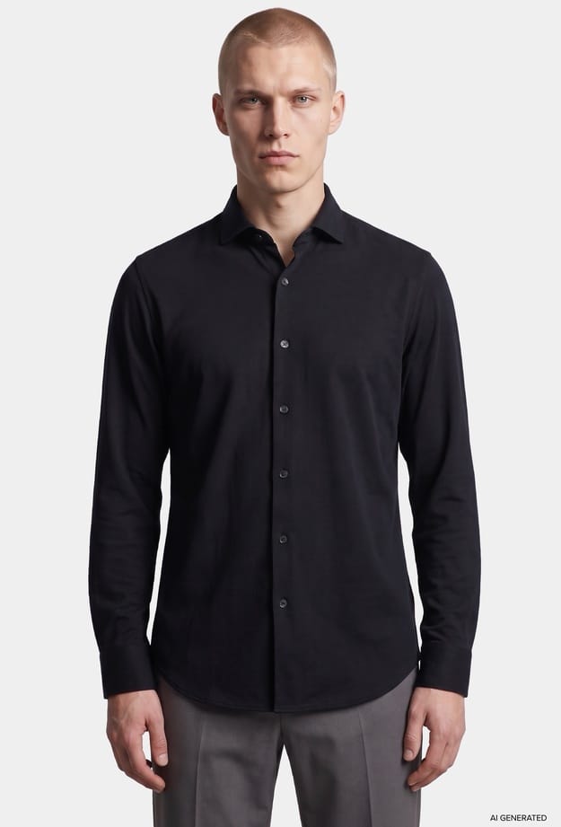 Tween Slim Fit Siyah Fitilli Kadife Gömlek - 8684925044435 | Damat Tween
